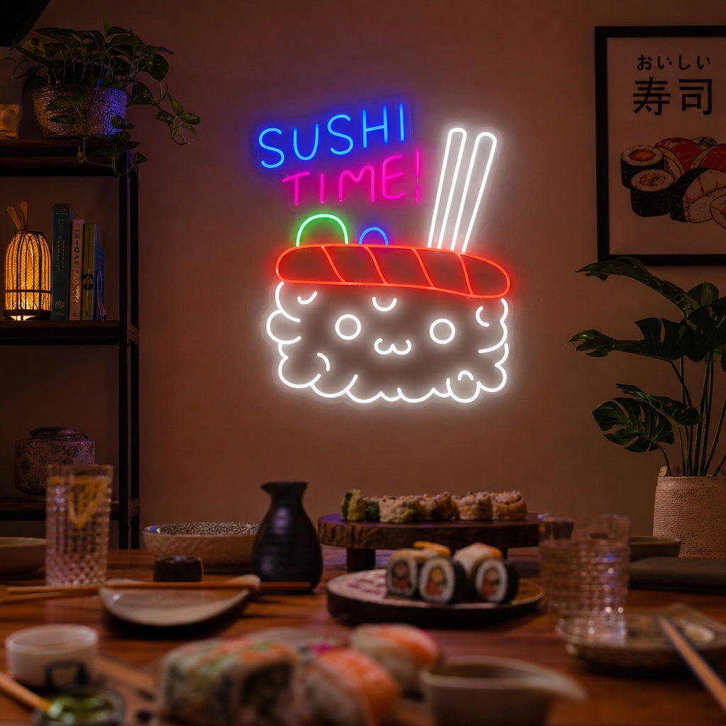 Sushi Time Neon Sign, Japanese Restaurant Wall Decor neon sign product image