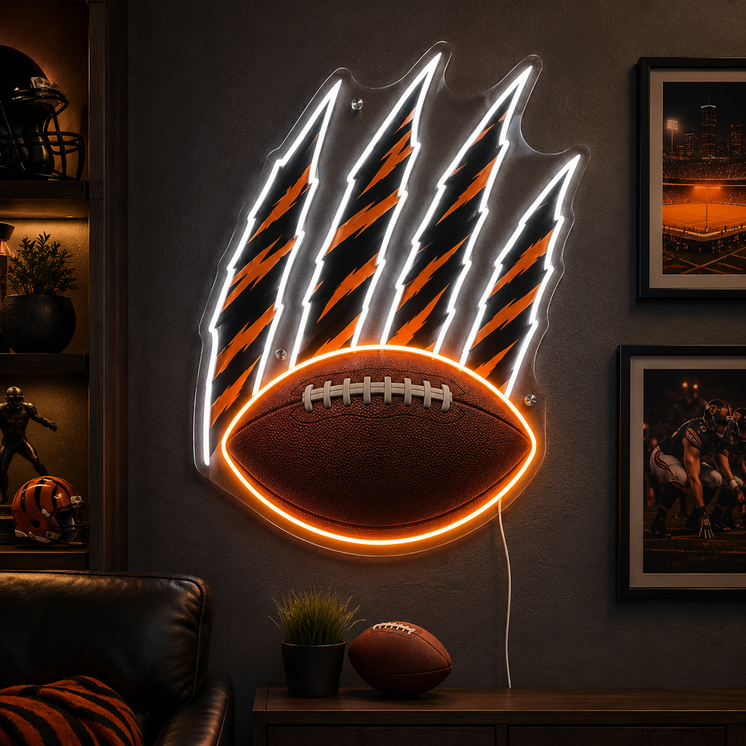 Tiger Claw Football Neon Sign