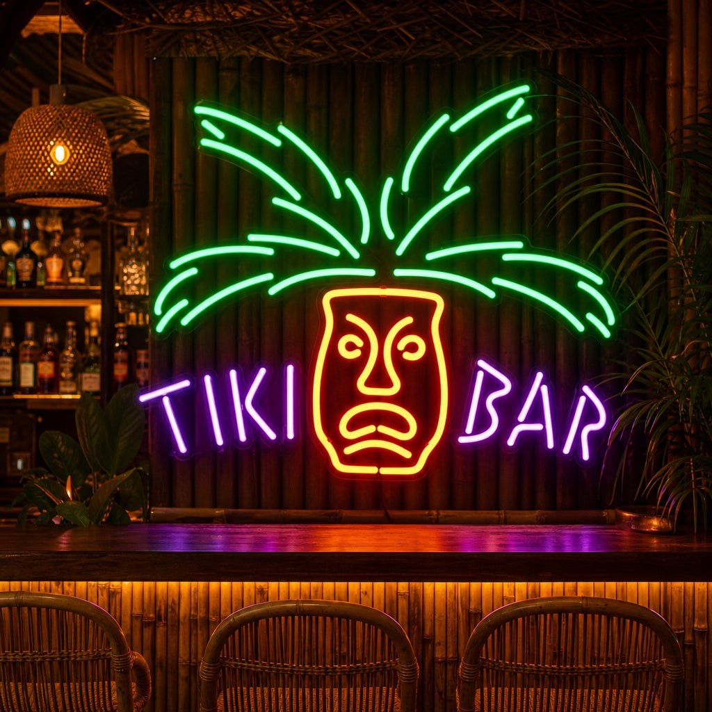 Tiki Bar Neon Sign, Tiki Bar Decor, Tiki Bar Gifts, Tiki Wall Sign neon sign product image