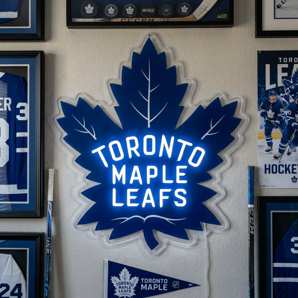 Toronto Maple Leafs triple maple leaf neon wall light