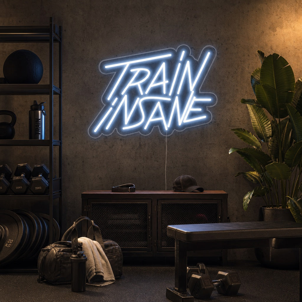 "Train Insane" Neon Sign, Fitness Neon Sign, Gym Motivation Neon Sign