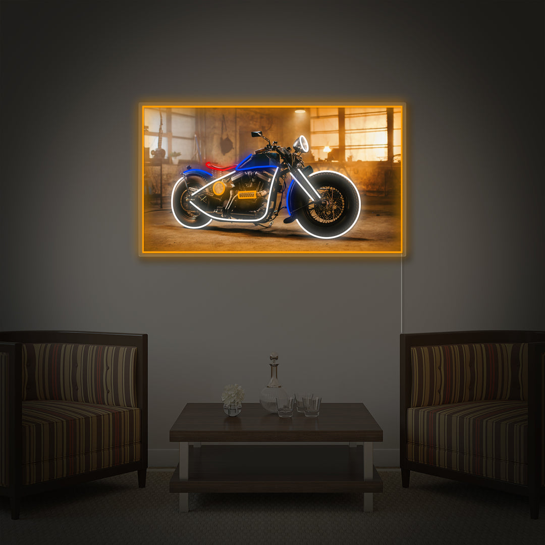 Vintage Motorcycle Neon Sign, Garage Wall Sign, Motorcycle Wall Decor