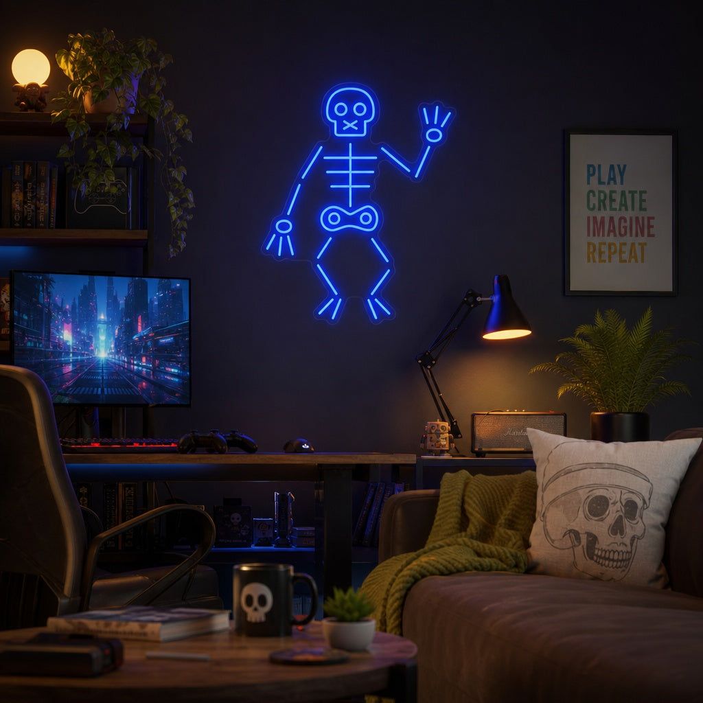 "Waving Skeleton" Neon Sign