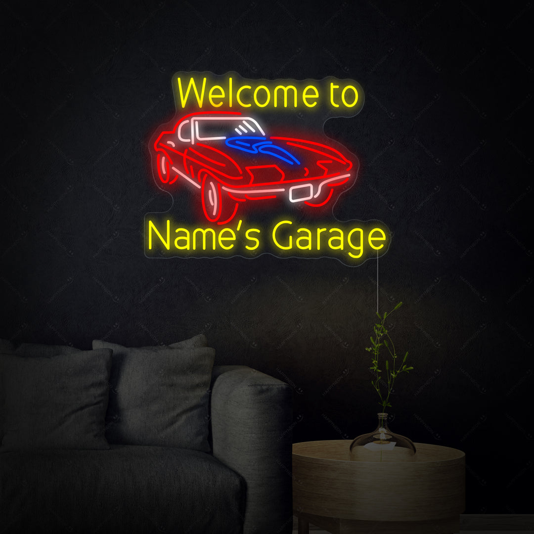 Custom Garage Neon Sign, Personalized Neon Garage Sign