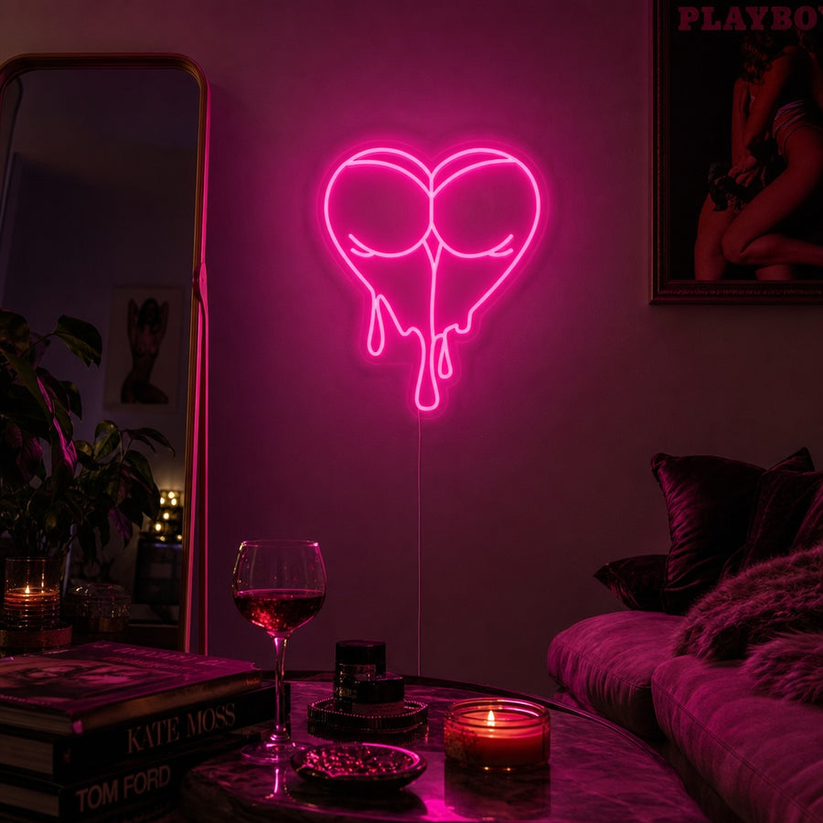 Wet Ass Melting Heart Neon Sign, Sexy Neon Sign neon sign product image