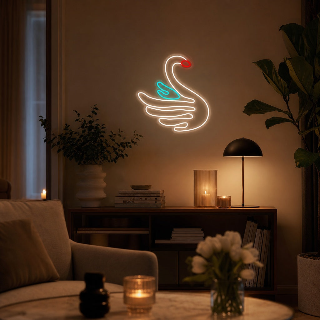 "White Swan" Neon Sign