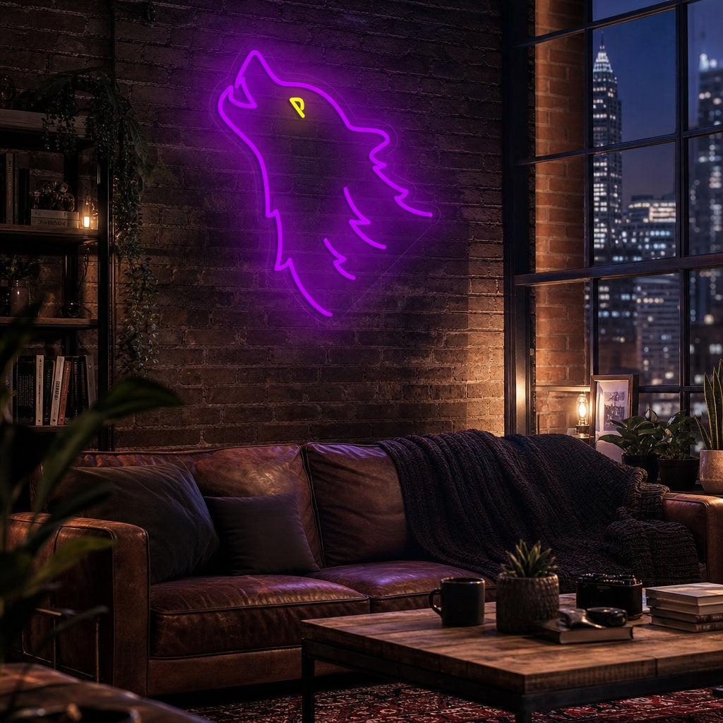 "Wolf Head" Neon Sign