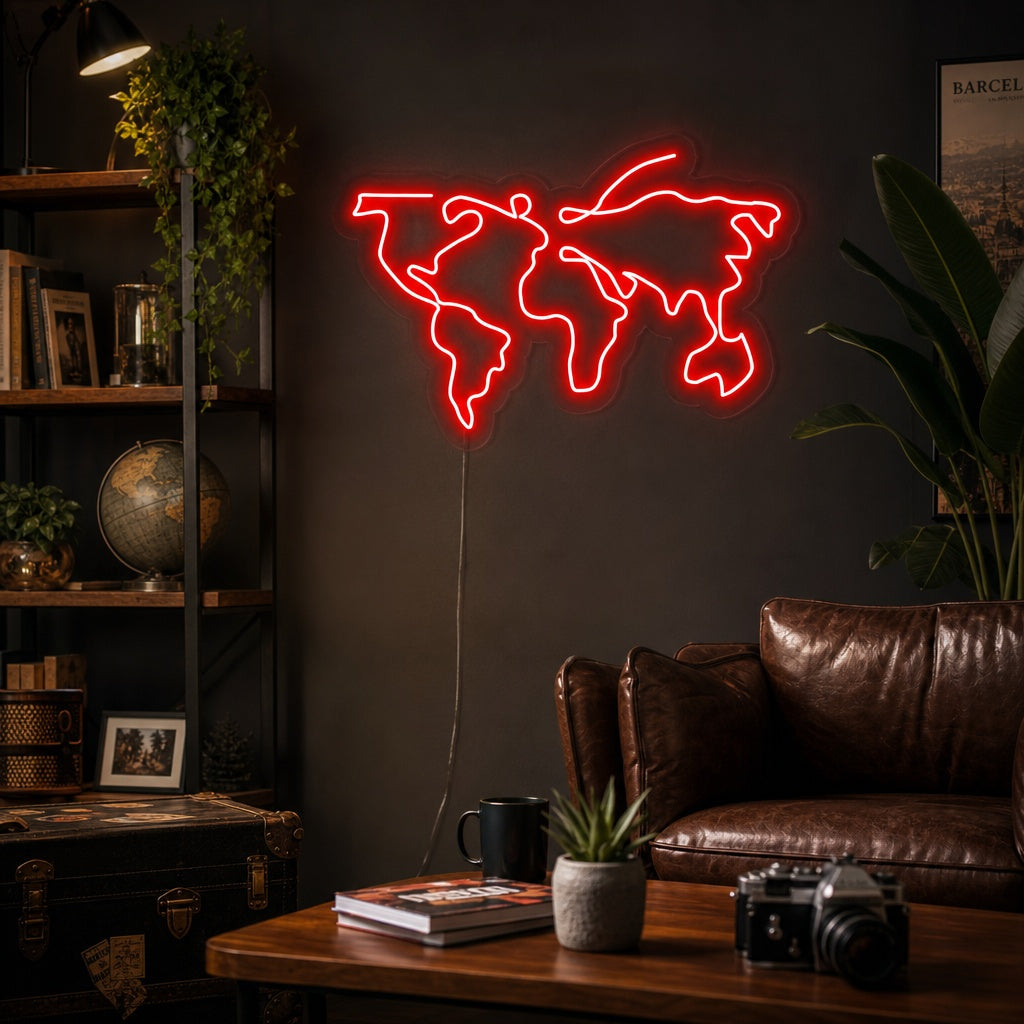 "World Map" Neon Sign