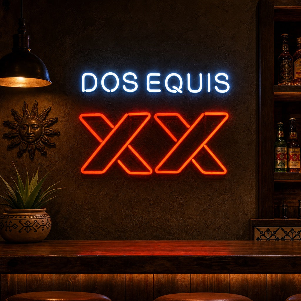 "Xx Dos Equis" Neon Sign, Dos XX Neon Sign, Dos Equis Bar Neon Sign