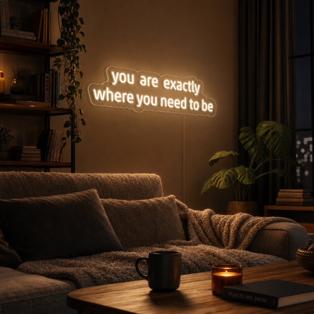 "You Are Exactly Where You Need To Be" Neon Sign