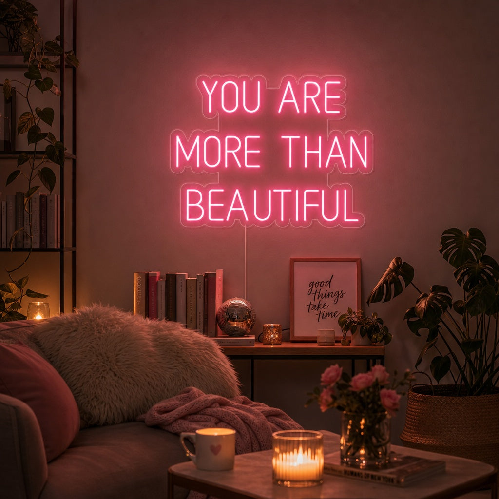 "You Are More Than Beautiful" Neon Sign neon sign product image