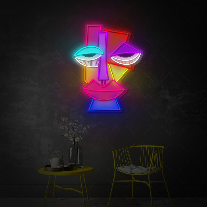 "Abstract Face Picasso" Neon Sign