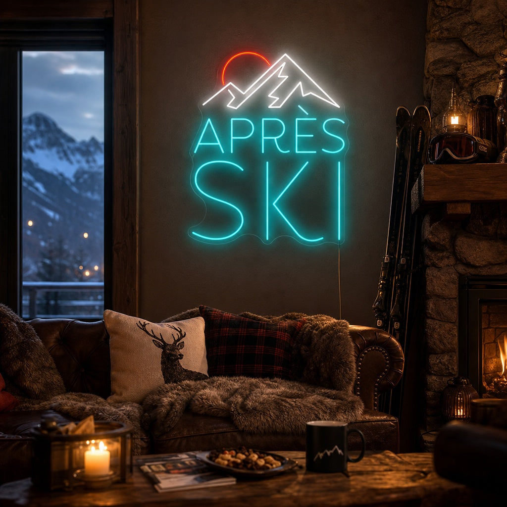Aprés Ski Neon Sign, Snow Ski Neon Sign, Ski Neon Artwork neon sign product image