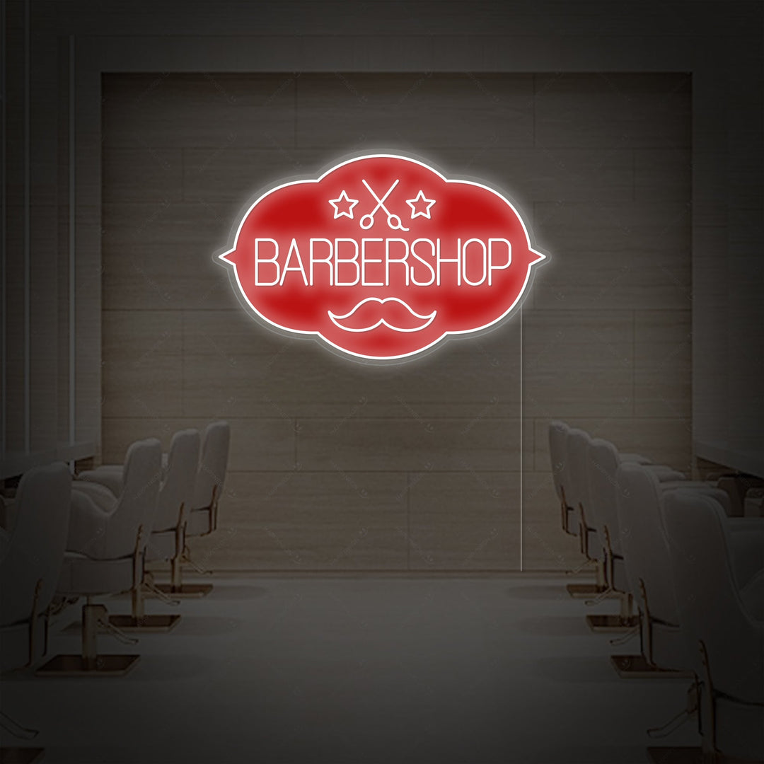 "Barbershop" UV Printed Neon Sign, Barber Neon Sign