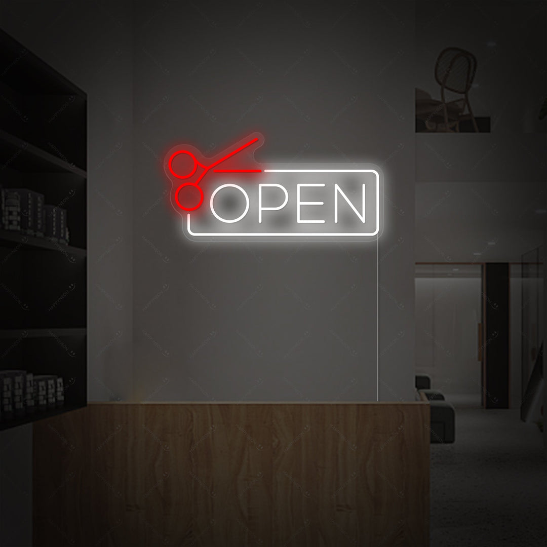 "Barbershop Open" Neon Sign, Salon Open Neon Sign, Barber Studio Open Neon Sign