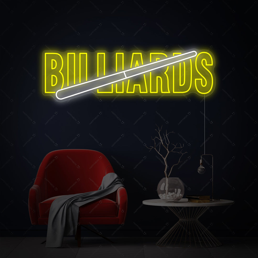 "Billiards" Neon Sign, Billiard Open Neon Sign, Pool Open Neon Sign