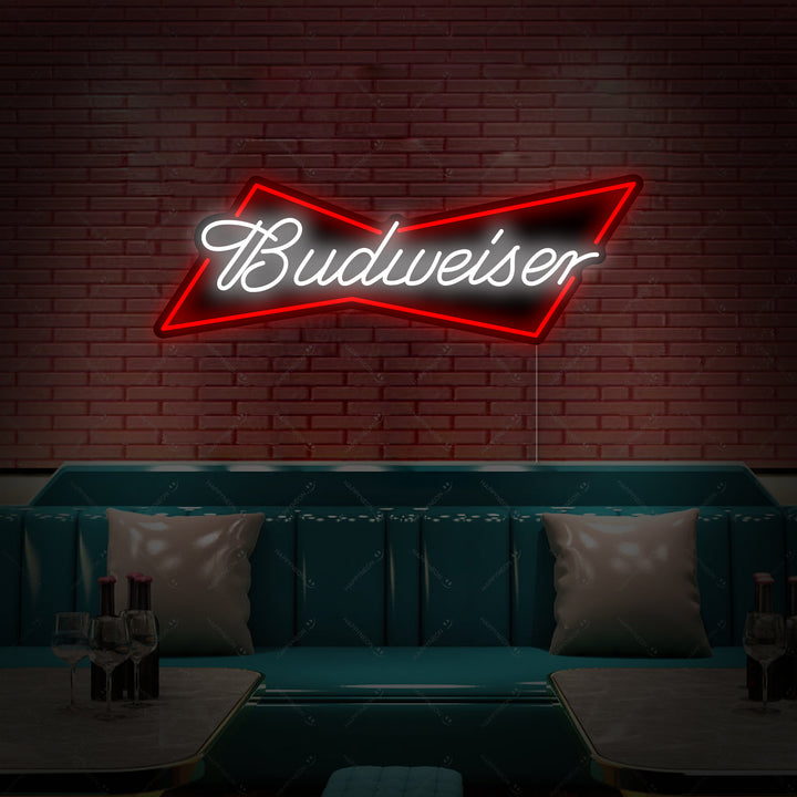 "Bud Bowtie" Neon Sign, Bud Bar Neon Sign, Bud Logo Neon Sign