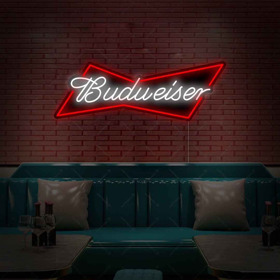 "Bud Bowtie" Neon Sign, Bud Bar Neon Sign, Bud Logo Neon Sign