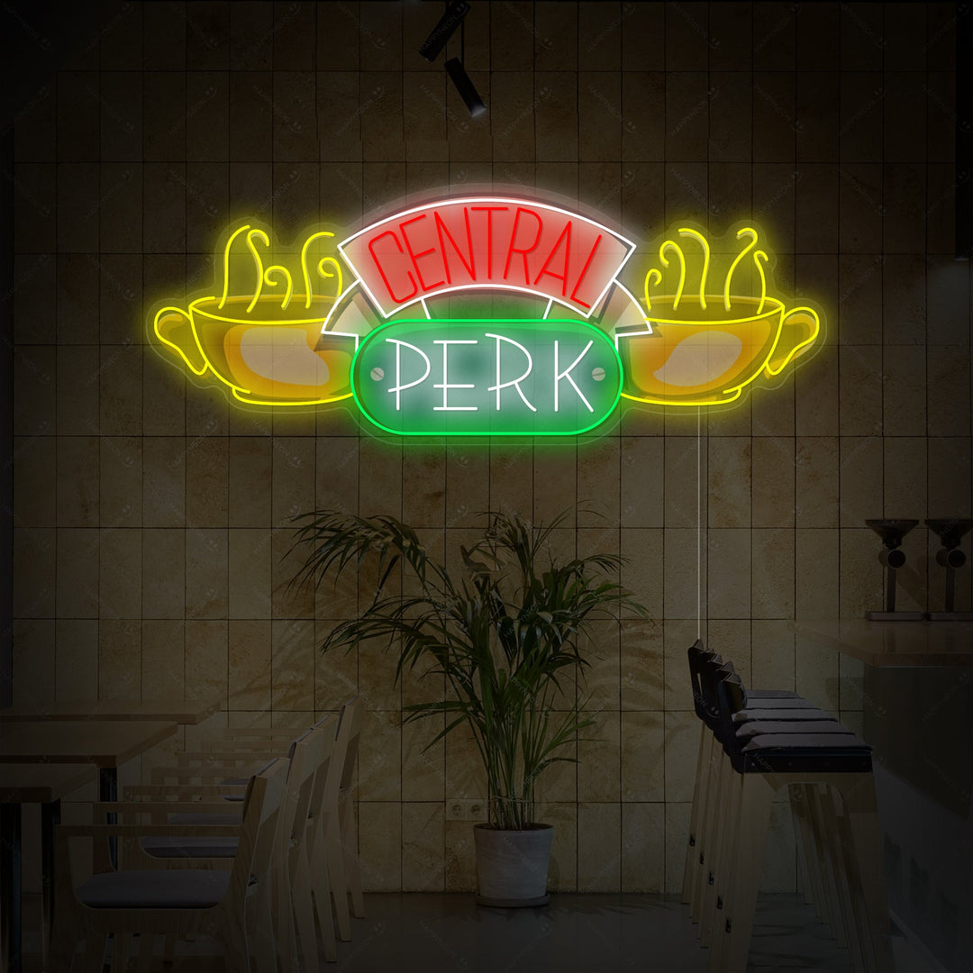 "Central Perk" UV Printed Neon Sign, Coffee Neon Sign, Coffee Wall Art