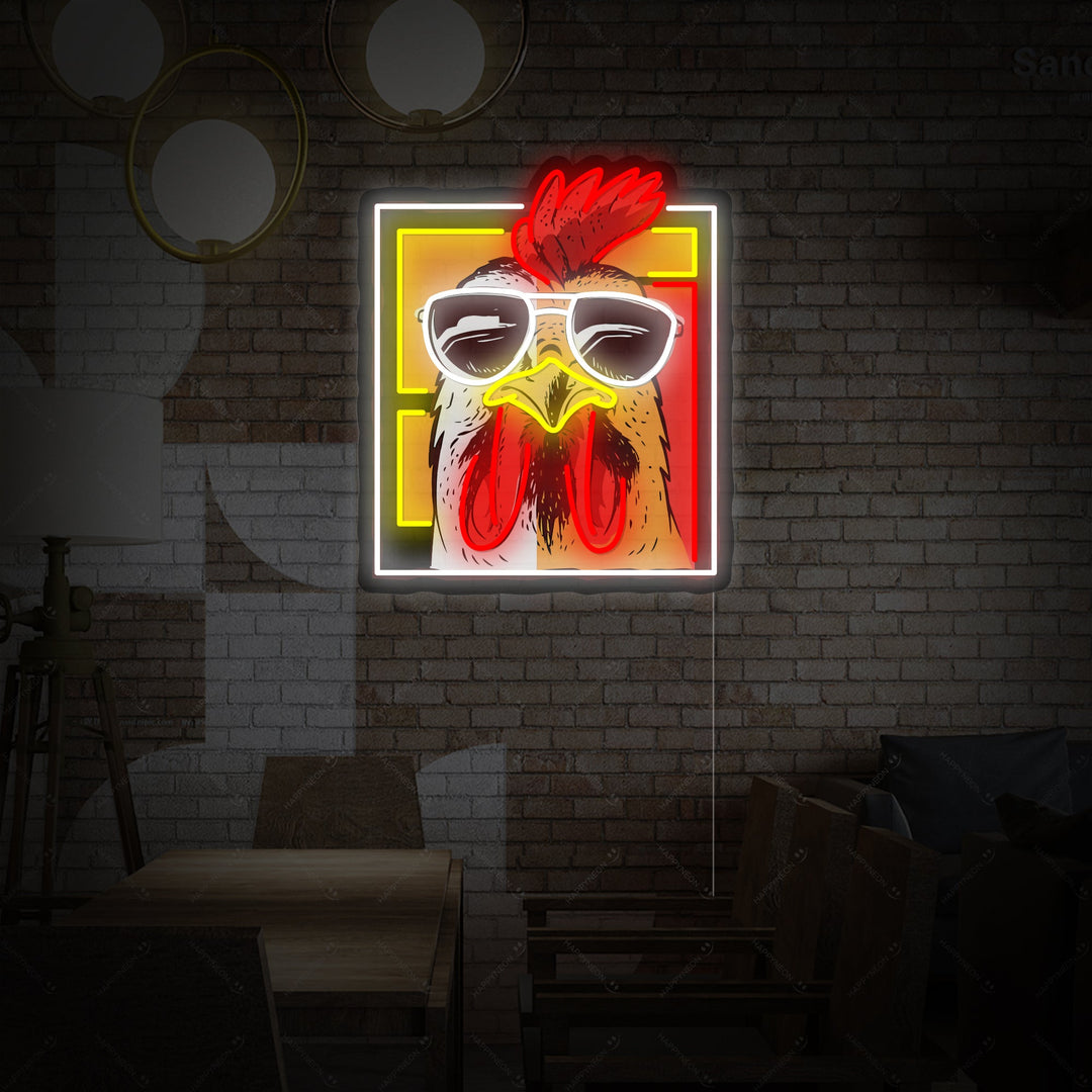 "Chicken Hen Rooster" Neon Sign