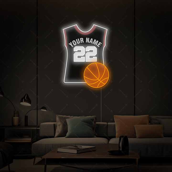 "Custom Basketball Jersey" Neon Sign, Custom Basketball Neon Sign