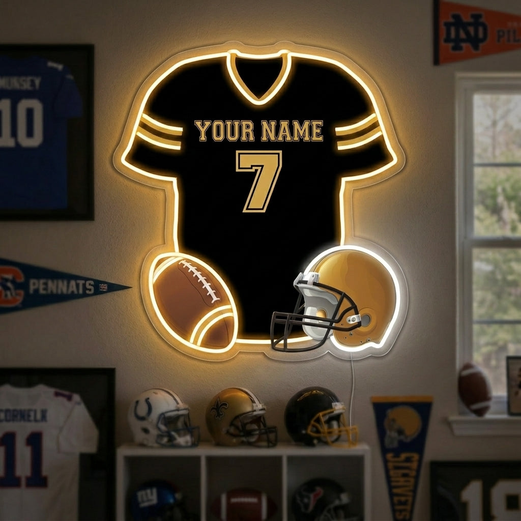 "Custom Name Football Jersey" Neon Sign