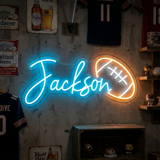 "Custom Name Football" Neon Sign