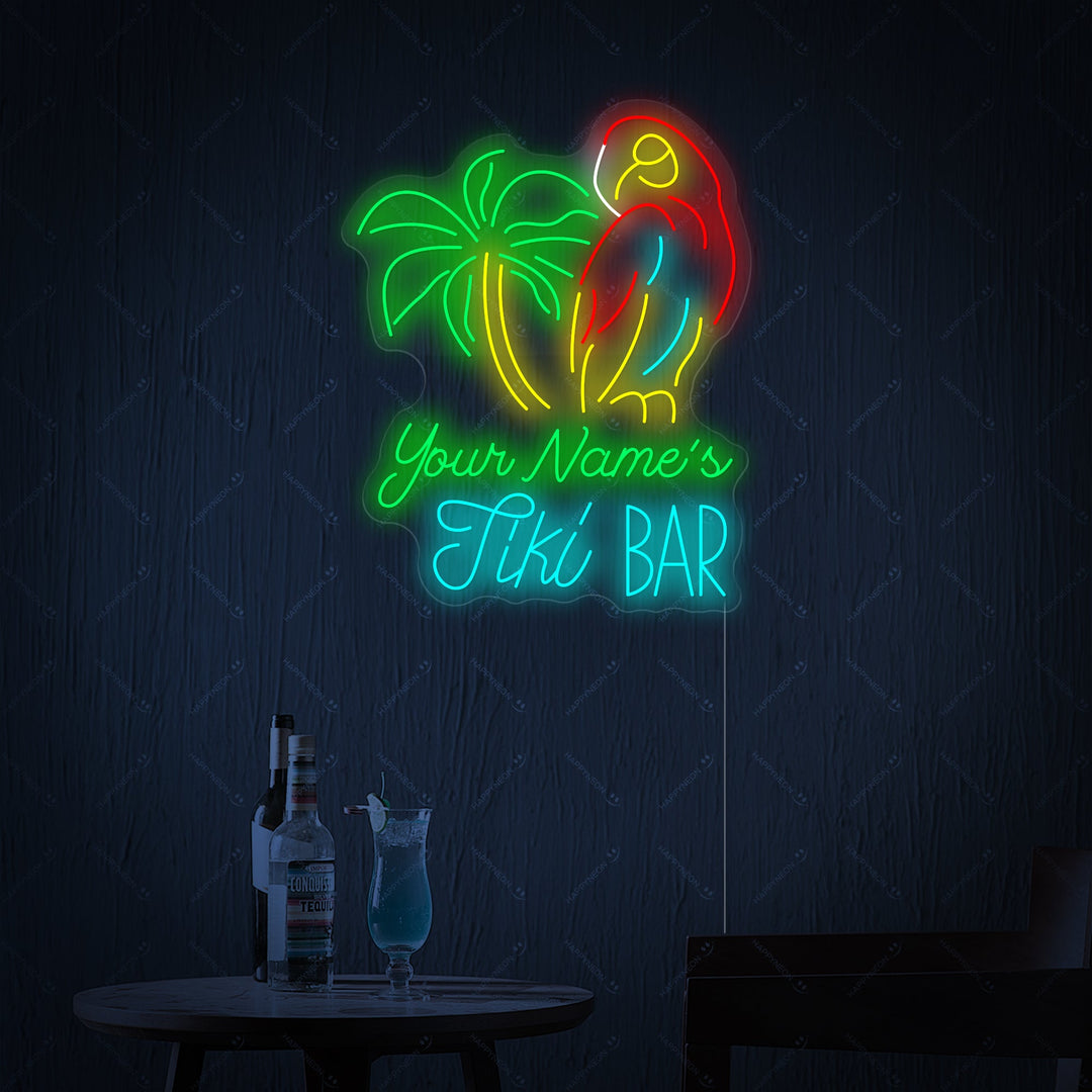 Custom Tiki Bar Neon Sign, Personalized Tiki Bar Sign, Tiki Bar Decor, Tiki Bar Gifts