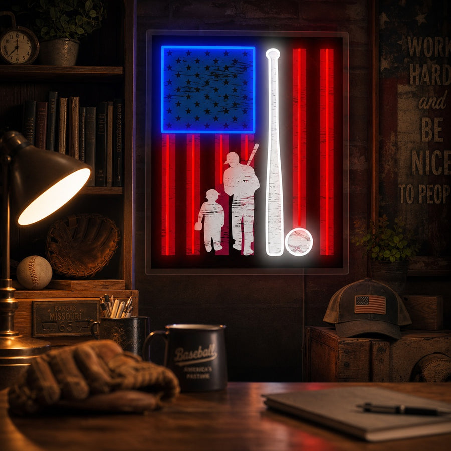 Baseball Neon Sign, Baseball Wall Art, Baseball Neon Art neon sign product image