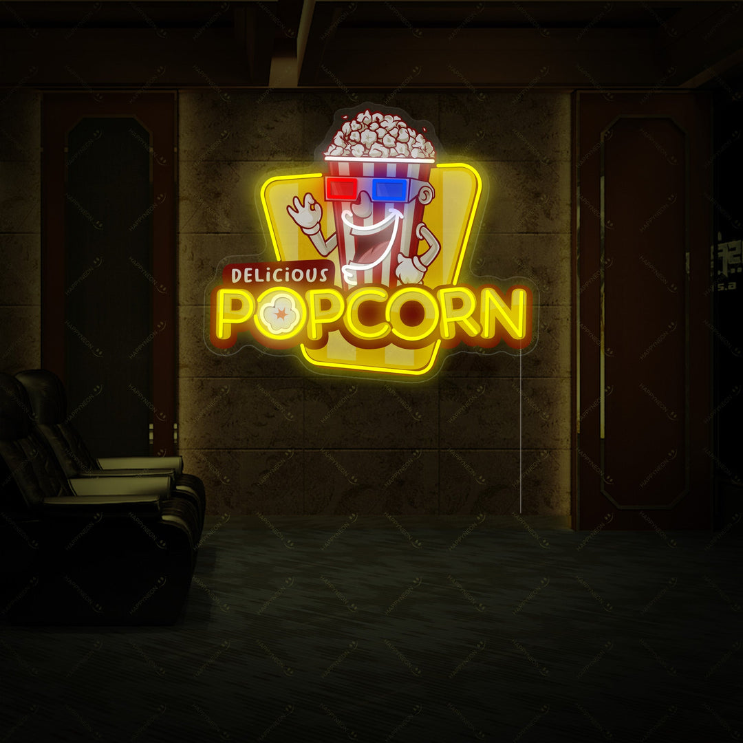 "Delicious Popcorn" Neon Sign