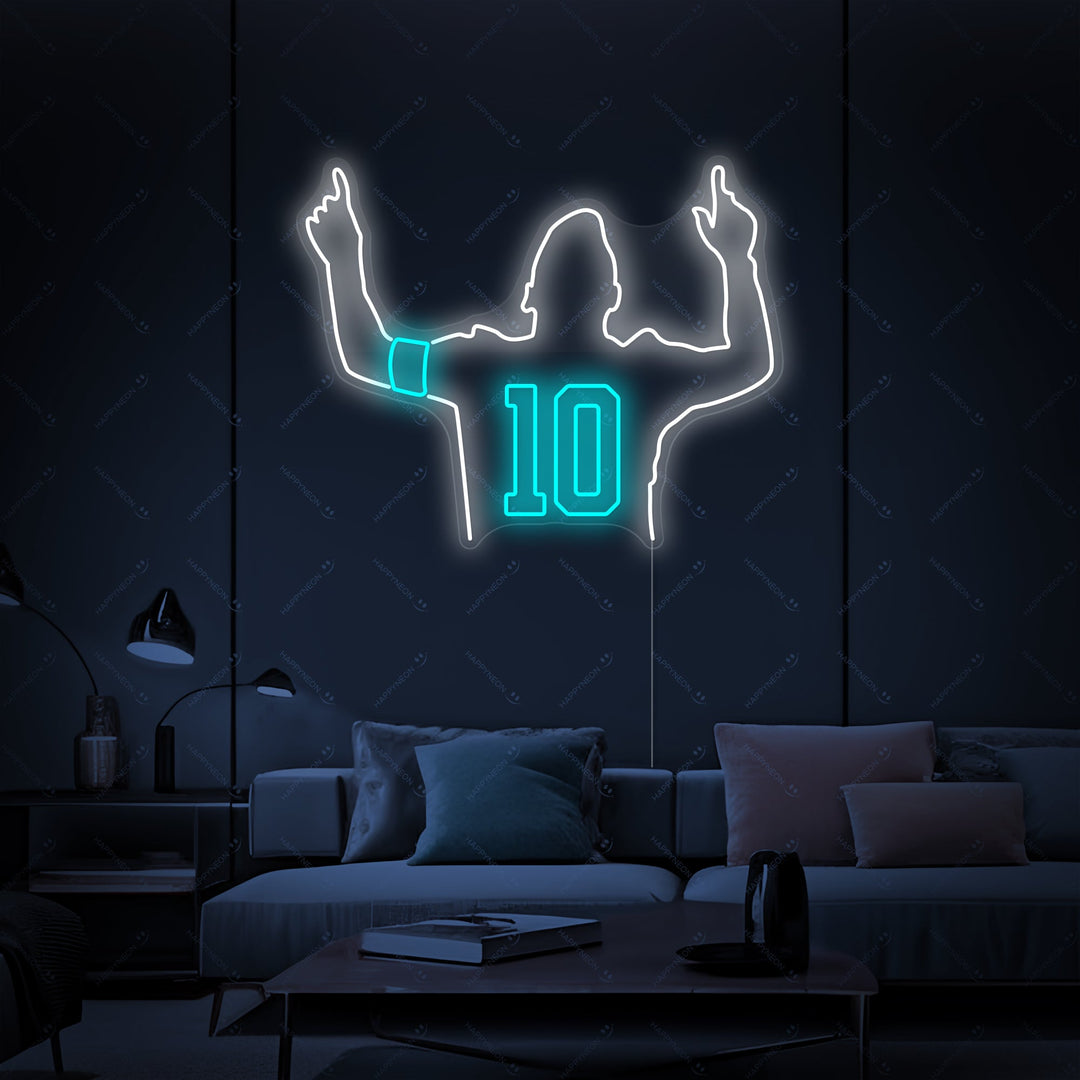 "Famous Soccer Player Number 10" Neon Sign