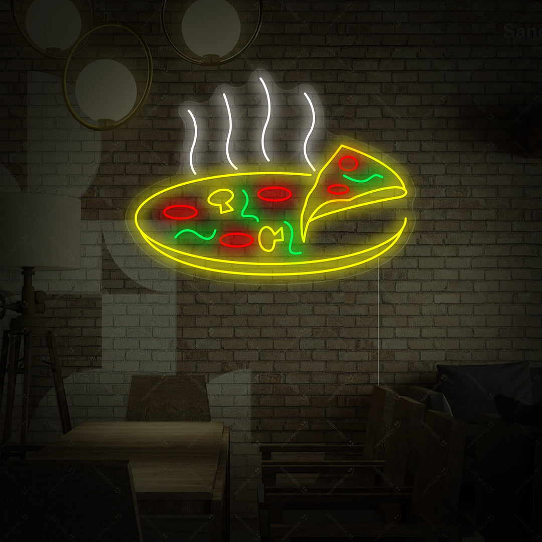 Hot Pizza Neon Sign, Pizza Slice Neon Sign, Pizza Neon Sign