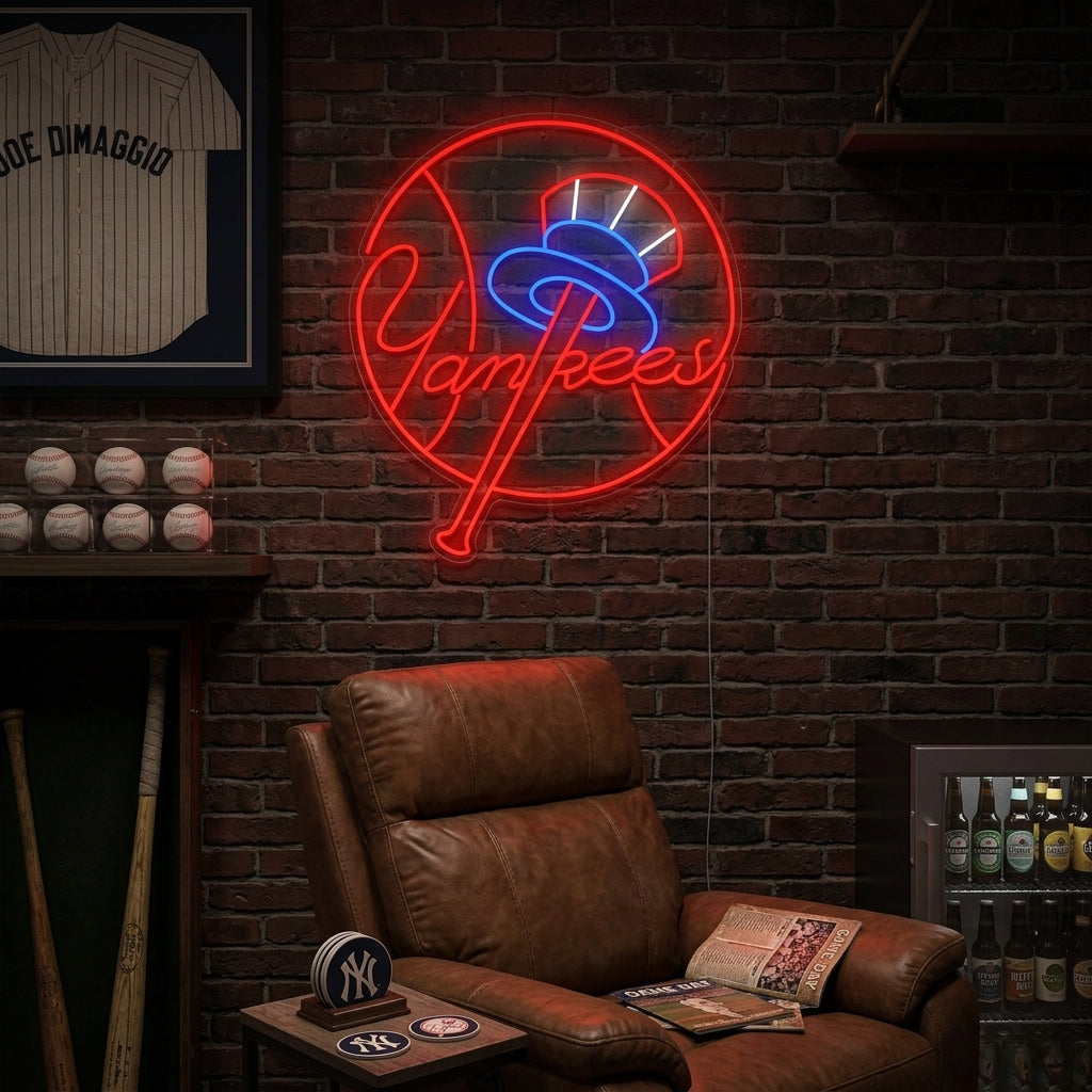 New York Yankees classic round logo neon sign