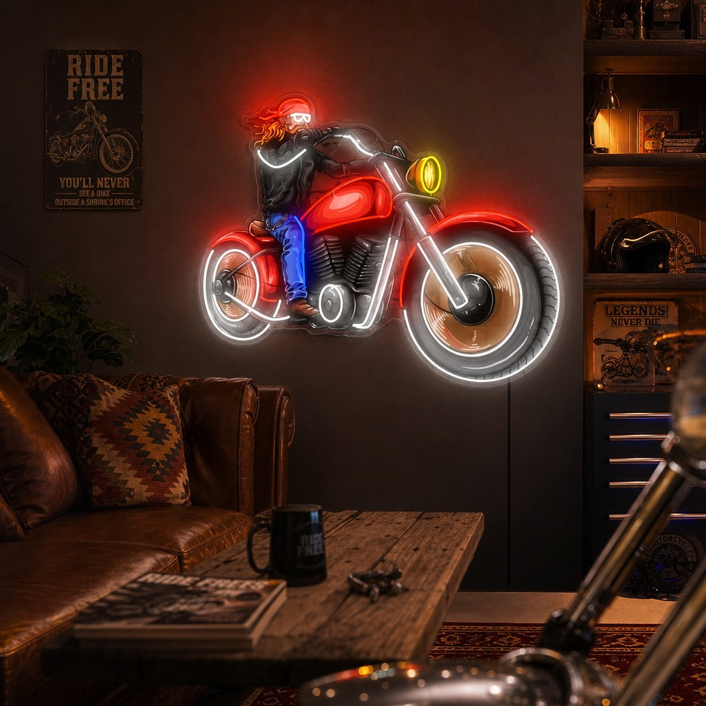 Motorbike Neon Sign, Motorcycle Wall Decor, Garage Wall Decor neon sign product image