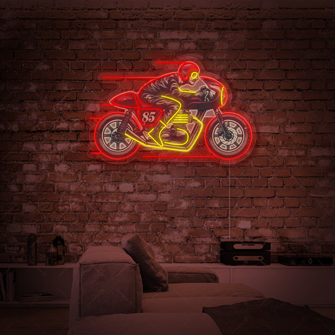 Motorcycle Neon Sign, Racer Neon Sign, Garage Neon Sign, Garage Wall Decor