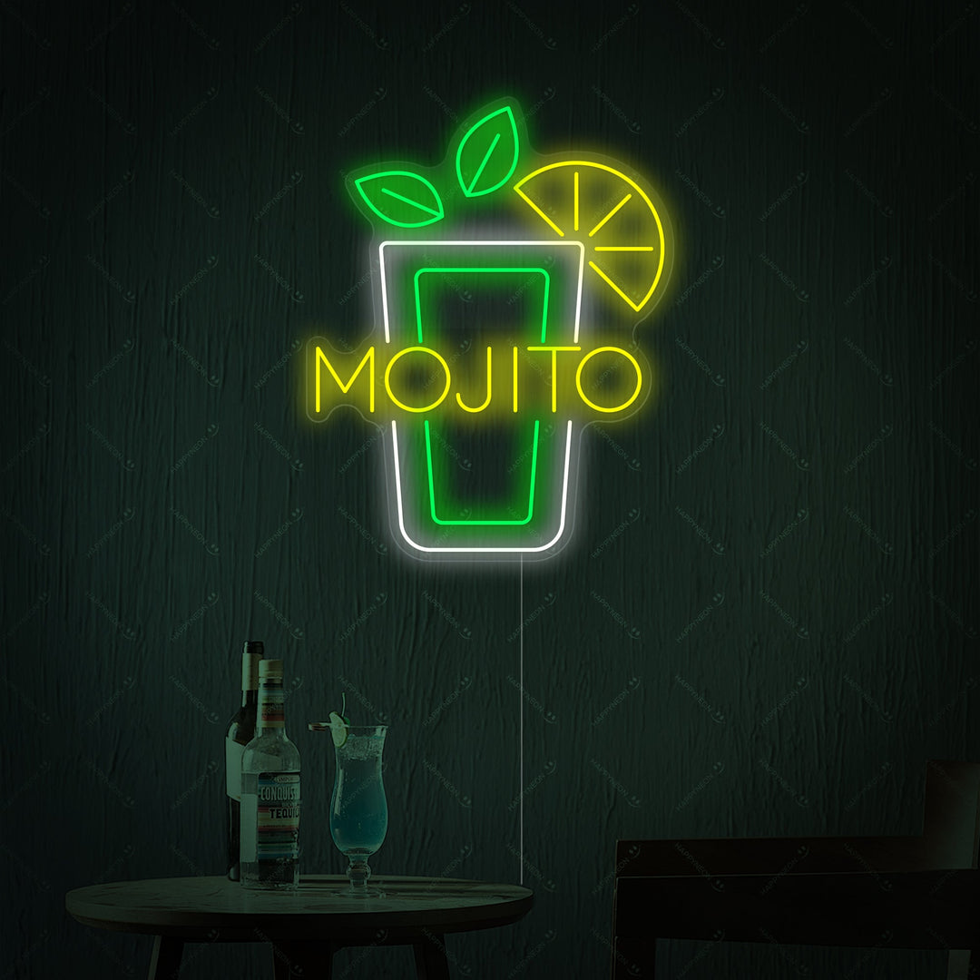 "Mojito Wine Glass" Neon Sign