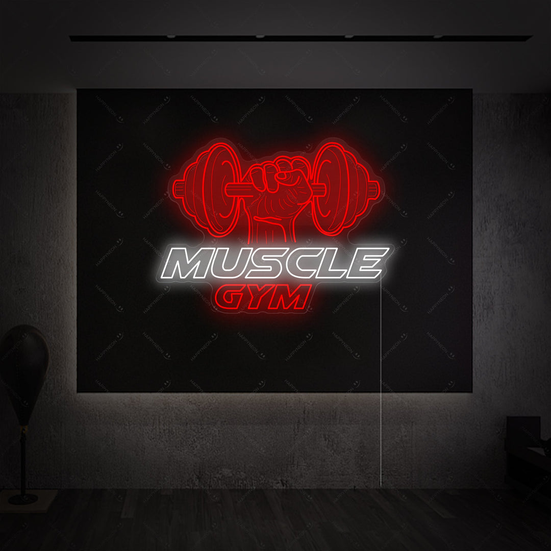 Muscle Gym Neon Sign, Gym Neon Sign, Gym Wall Decor, Gym Wall Sign