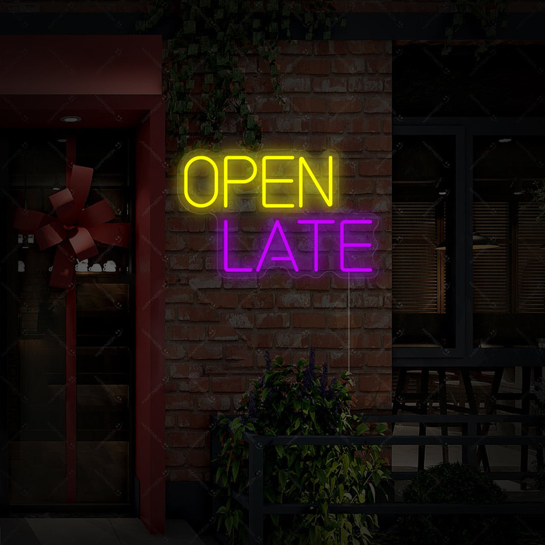 "Open Late" Neon Sign