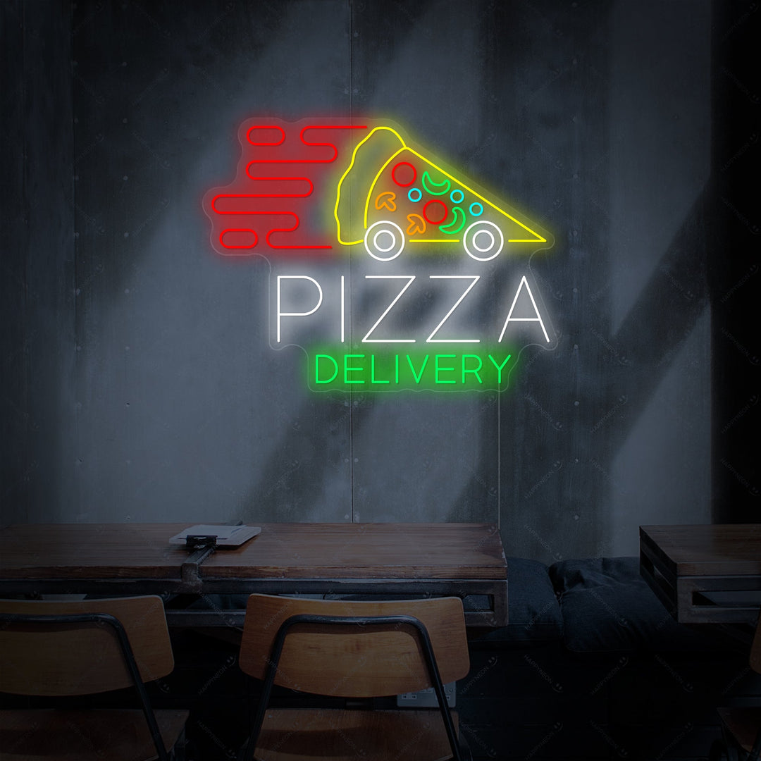 "Pizza Delivery" Neon Sign, LED Neon Pizza, Cool Neon Pizza Sign