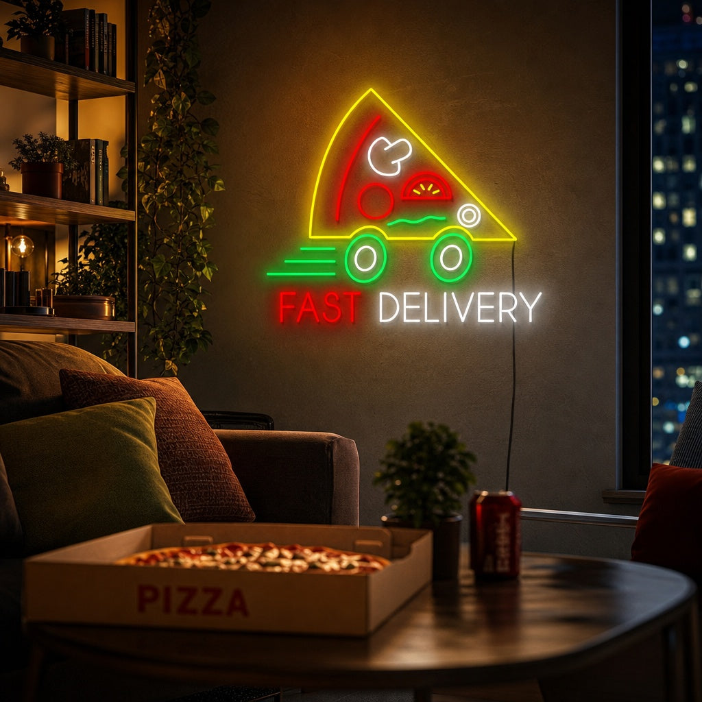 Pizza Fast Delivery Neon Sign, Pizza Neon Sign neon sign product image