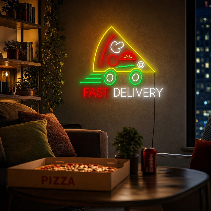 Pizza Fast Delivery Neon Sign, Pizza Neon Sign neon sign product image
