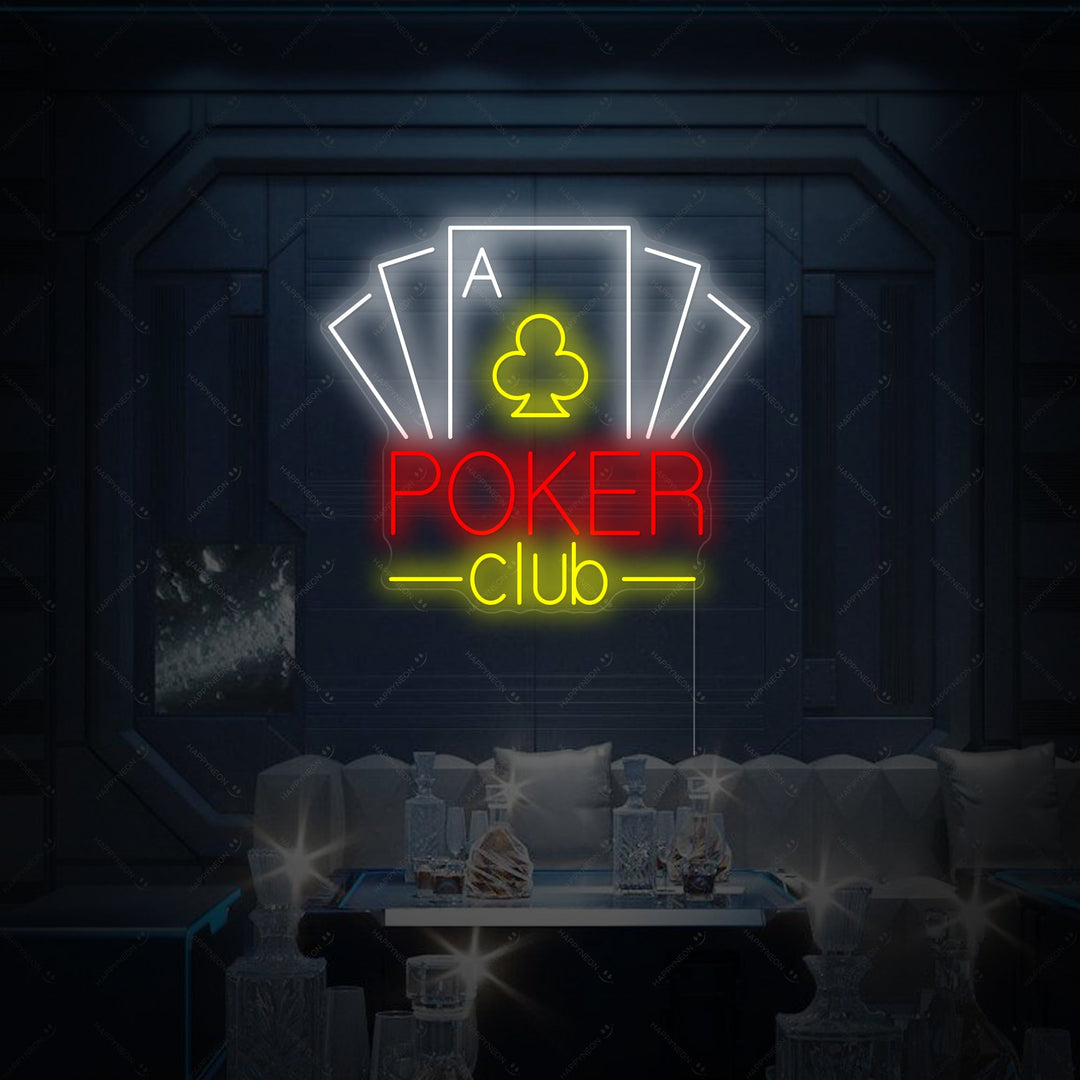 "Poker Club" Neon Sign, Casino Neon Sign