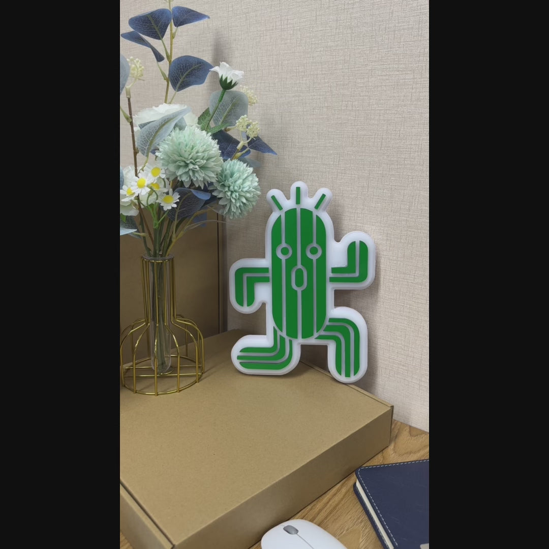 "Cactuar" Neon Like Sign