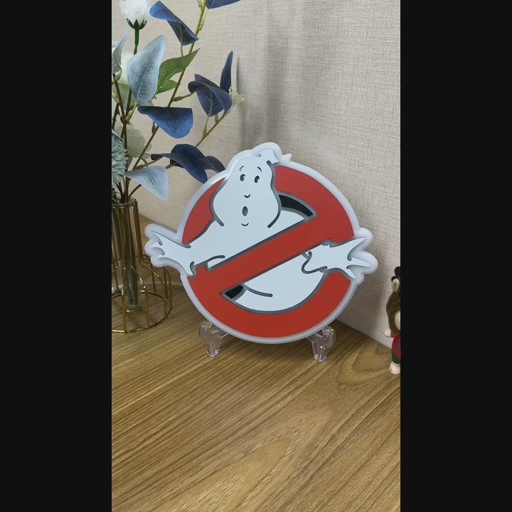 "Ghostbusters, Dangers Stop Entry" Neon Like Sign