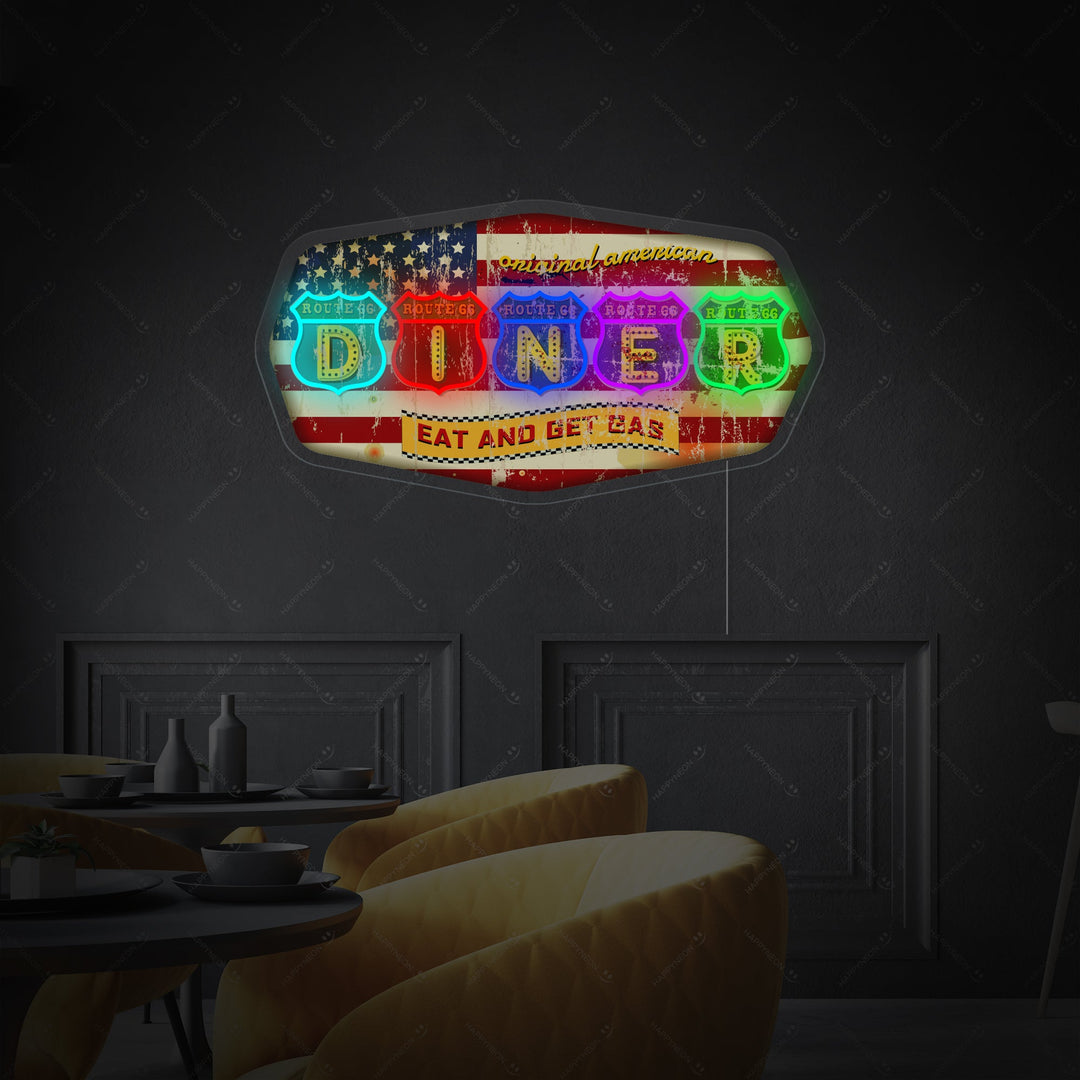 "Retro Route Diner" Neon Sign