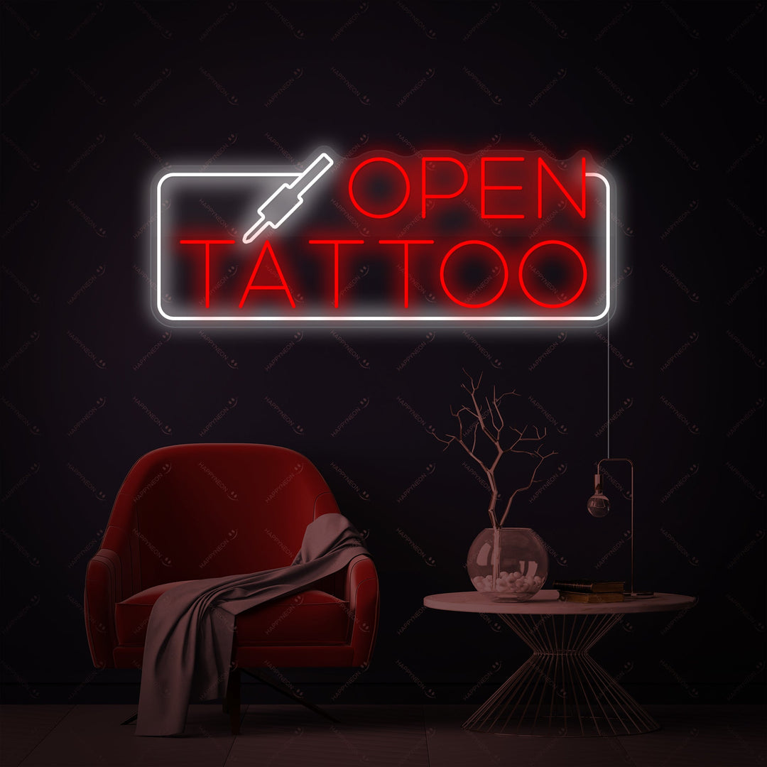 "Tattoo Open" Neon Sign, Tattoo Shop Neon Sign, Tattoo Studio Neon Sign