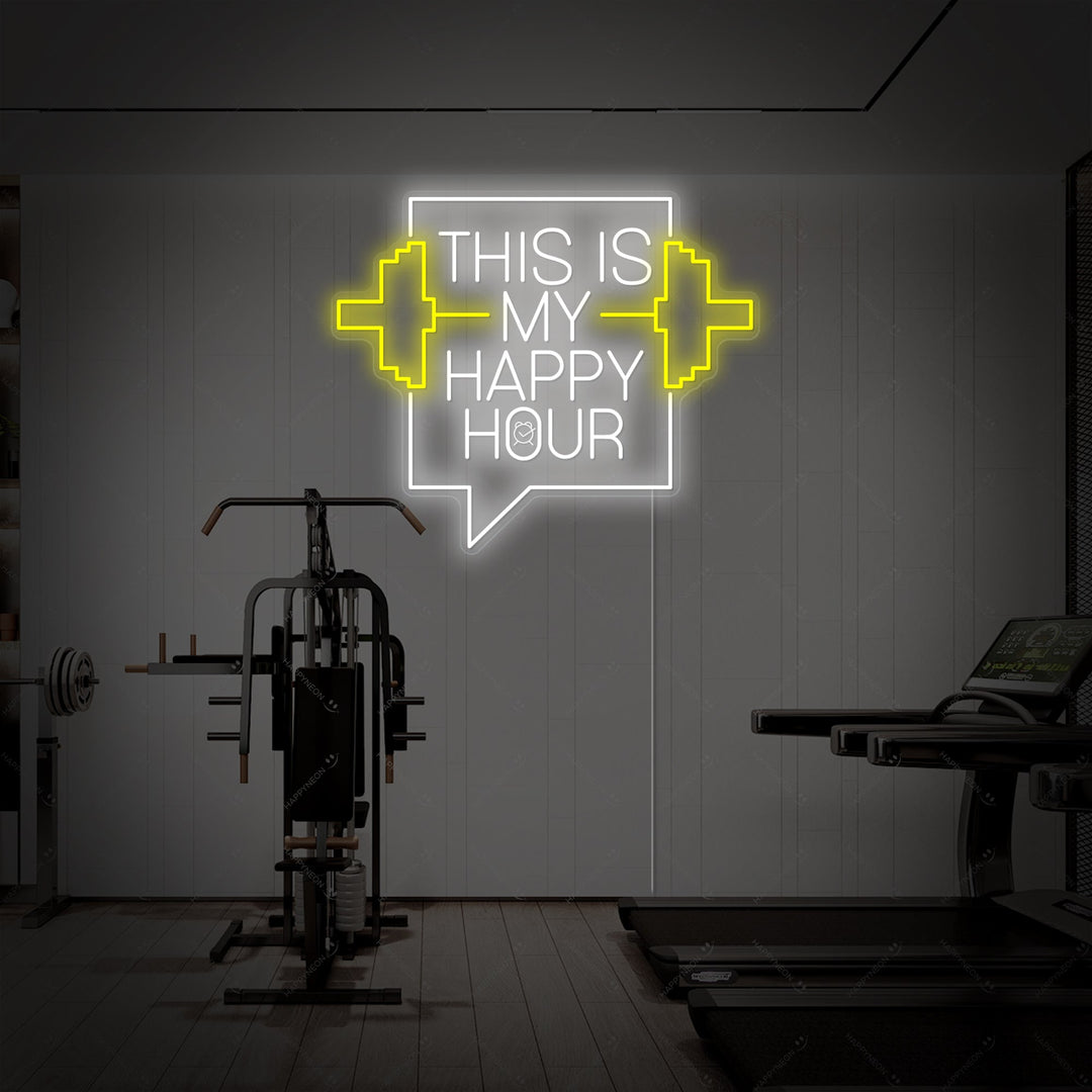 "This Is My Happy Hour" Neon Sign, Fitness Neon Sign, Gym Neon Sign