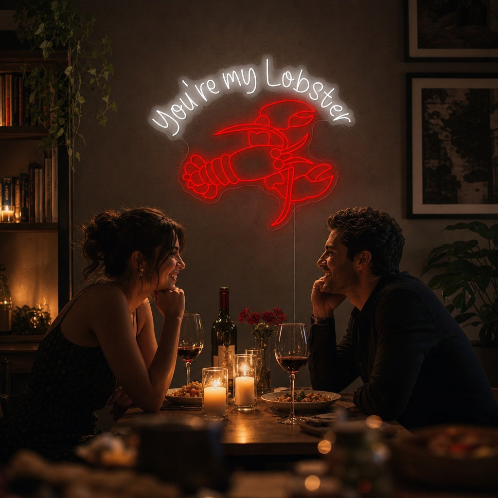 "You're My Lobster" Neon Sign, Lobster Neon Sign, Lobster Neon Wall Art neon sign product image