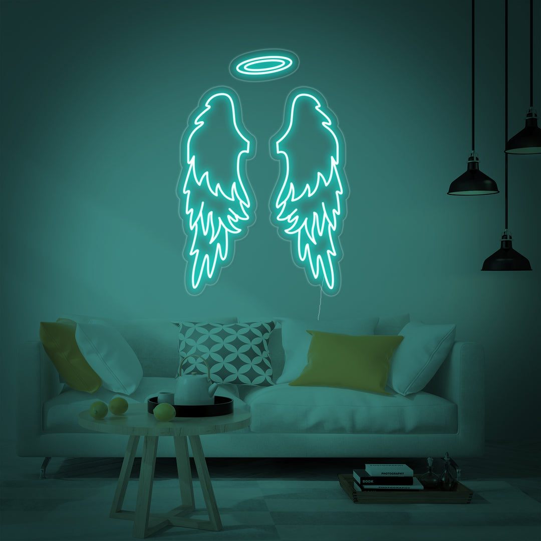 "Angel Wings Halo" Neon Sign