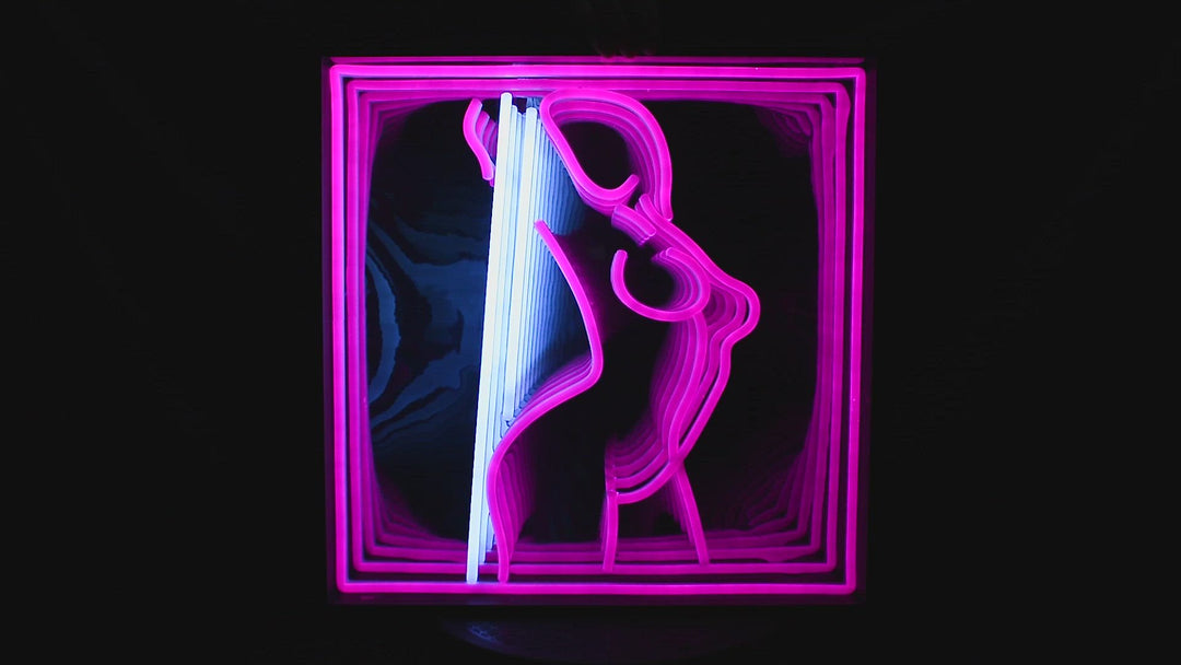 Dacing Girl 3D Infinity LED Neon Sign
